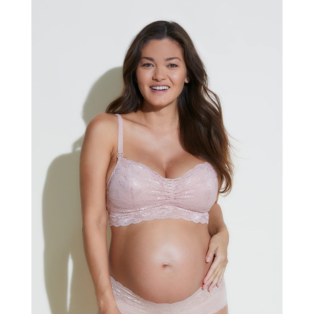 Cosabella Never Say Never Nursing Mommie Bralette Women Size L Mandorla New Lace